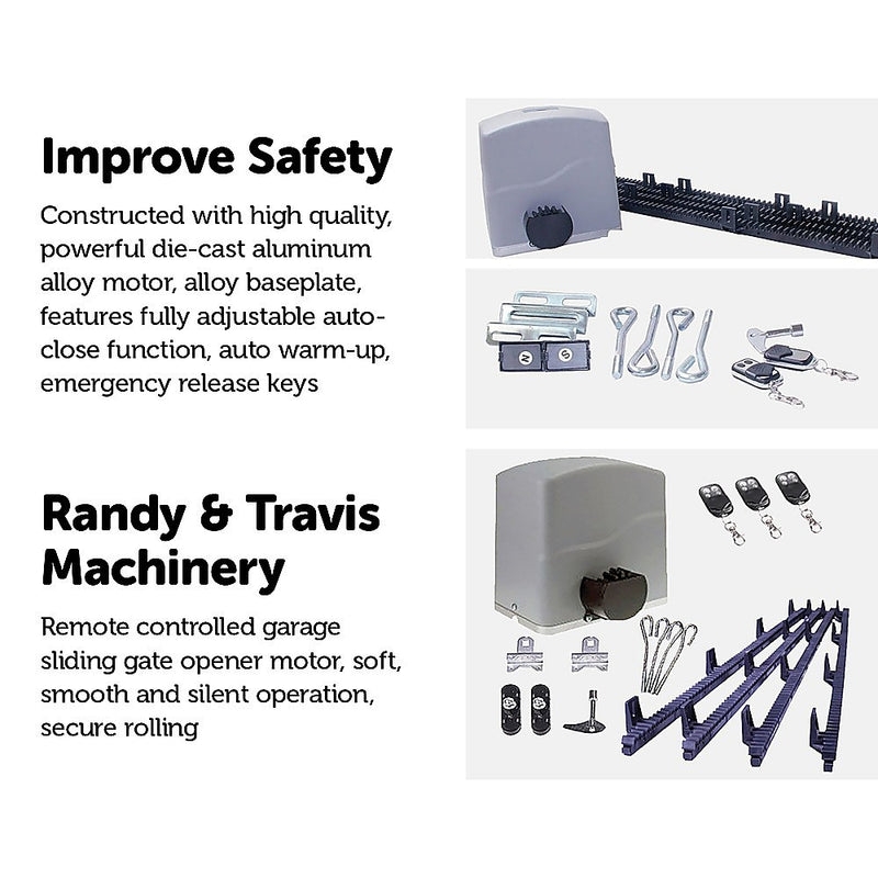 700KG Auto Slide Sliding Gate Opener Automatic w 4m Rail