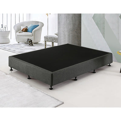 Palermo Queen Ensemble Bed Base Platinum Graphite Linen Fabric