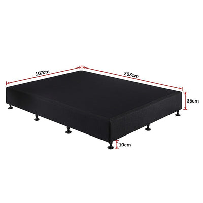 Palermo King Single Ensemble Bed Base Midnight Black Linen Fabric