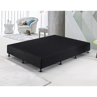 Palermo King Single Ensemble Bed Base Midnight Black Linen Fabric