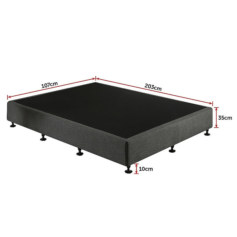 Palermo King Single Ensemble Bed Base Platinum Graphite Linen Fabric