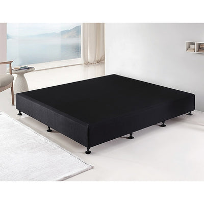 Palermo King Ensemble Bed Base Midnight Black Linen Fabric