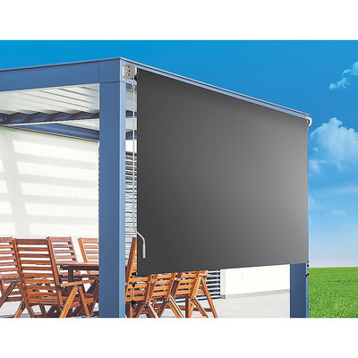 Retractable Straight Drop Roll Down Awning Garden Patio Screen 2.1X2.5M