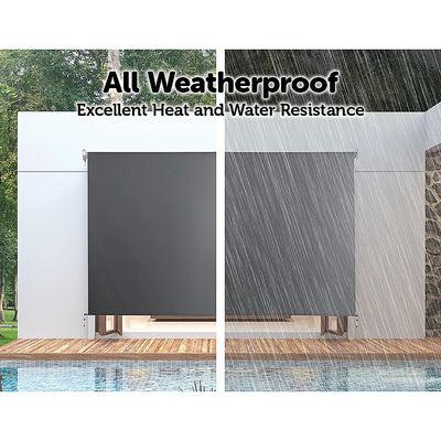 Retractable Straight Drop Roll Down Awning Garden Patio Screen 2.1X2.5M