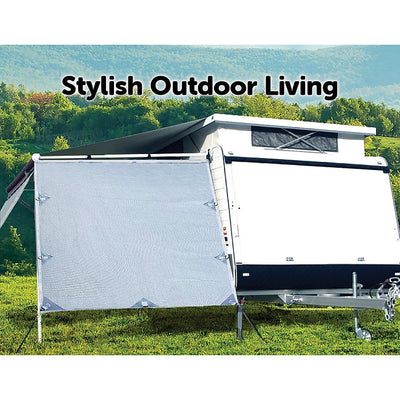 Pop Top Caravan Privacy Screen Sun Shade Side Extension 2.1 x 1.8m