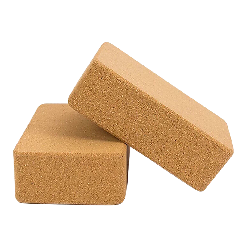 2 x Cork Yoga Block Organic Yoga Prop Accessory Exercise Brick