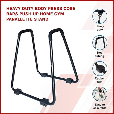 Heavy Duty Body Press Core Bars Push Up Home Gym Parallette Stand