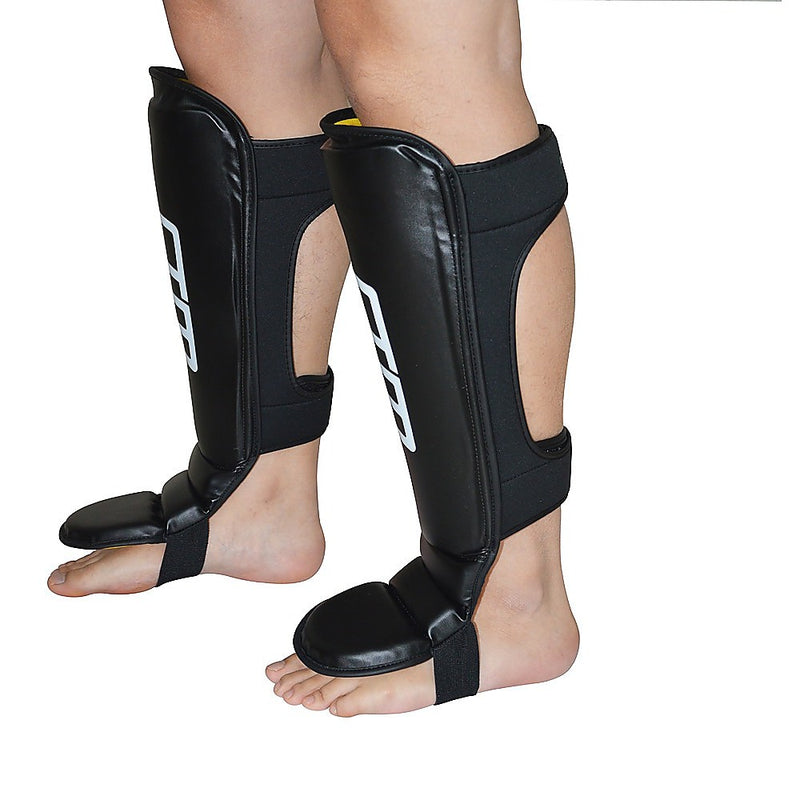 Gel Shin Instep Foot Pads MMA UFC Leg Kick Guards Muay Thai Boxing - Large