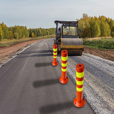 4x Plastic Traffic Bollard Barrier Post Crowd Control Safety