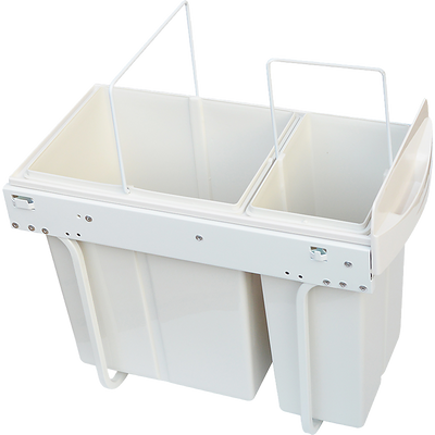 Pull Out Bin Kitchen Double Dual Slide Garbage Rubbish Waste 10L+20L