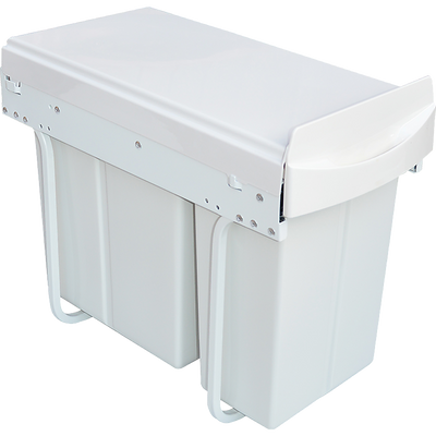 Pull Out Bin Kitchen Double Dual Slide Garbage Rubbish Waste 10L+20L