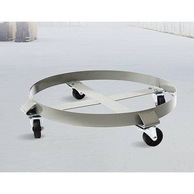 Drum Dolly 450kg 55 Gallon w Swivel Casters Heavy Duty Steel Frame Non Tipping