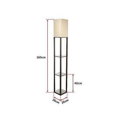 Shelf Floor Lamp - Shade Diffused Light Source with Open-Box Shelves