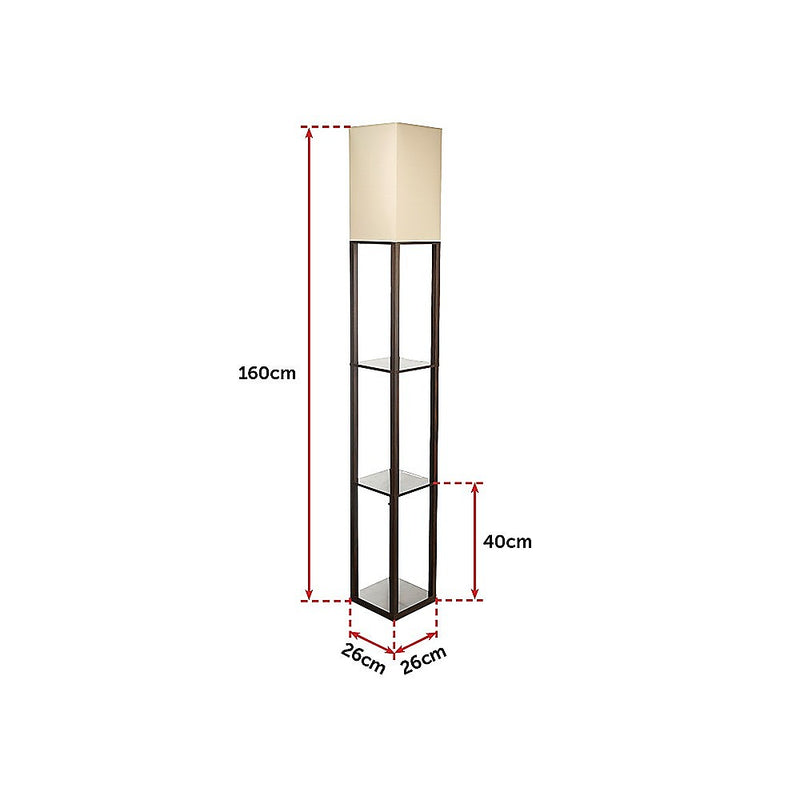 Shelf Floor Lamp - Shade Diffused Light Source with Open-Box Shelves