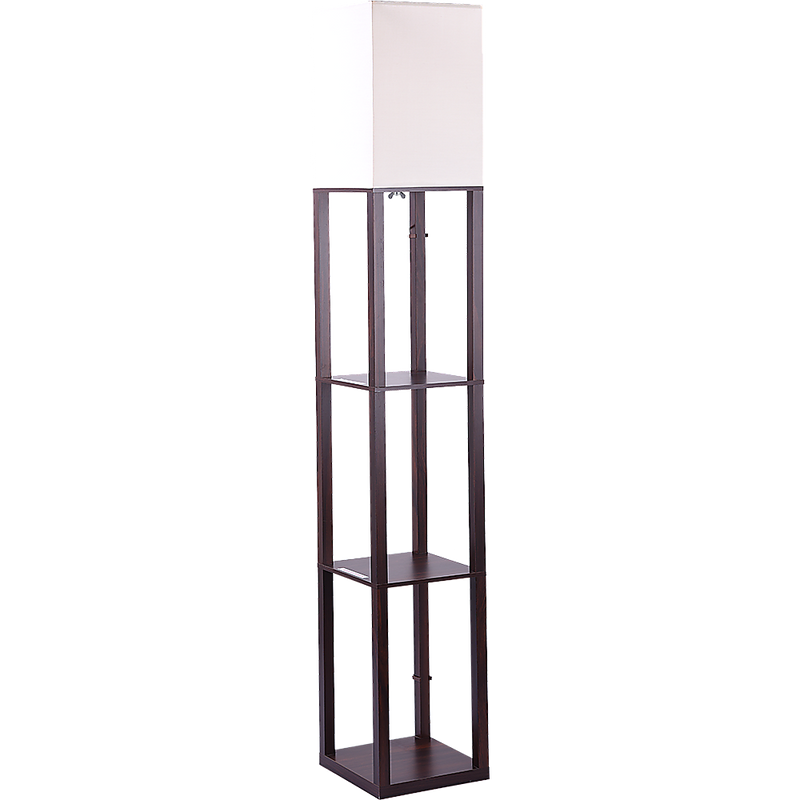 Shelf Floor Lamp - Shade Diffused Light Source with Open-Box Shelves