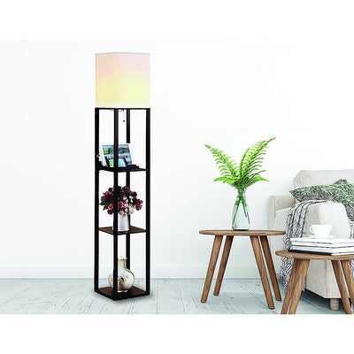 Shelf Floor Lamp - Shade Diffused Light Source with Open-Box Shelves