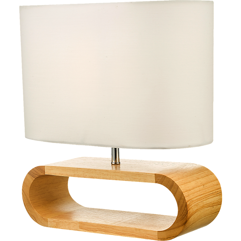 Wooden Modern Table Lamp Timber Bedside Lighting Desk Reading Light Brown White