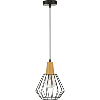 Wood Pendant Light Bar Black Lamp Kitchen Modern Ceiling Lighting