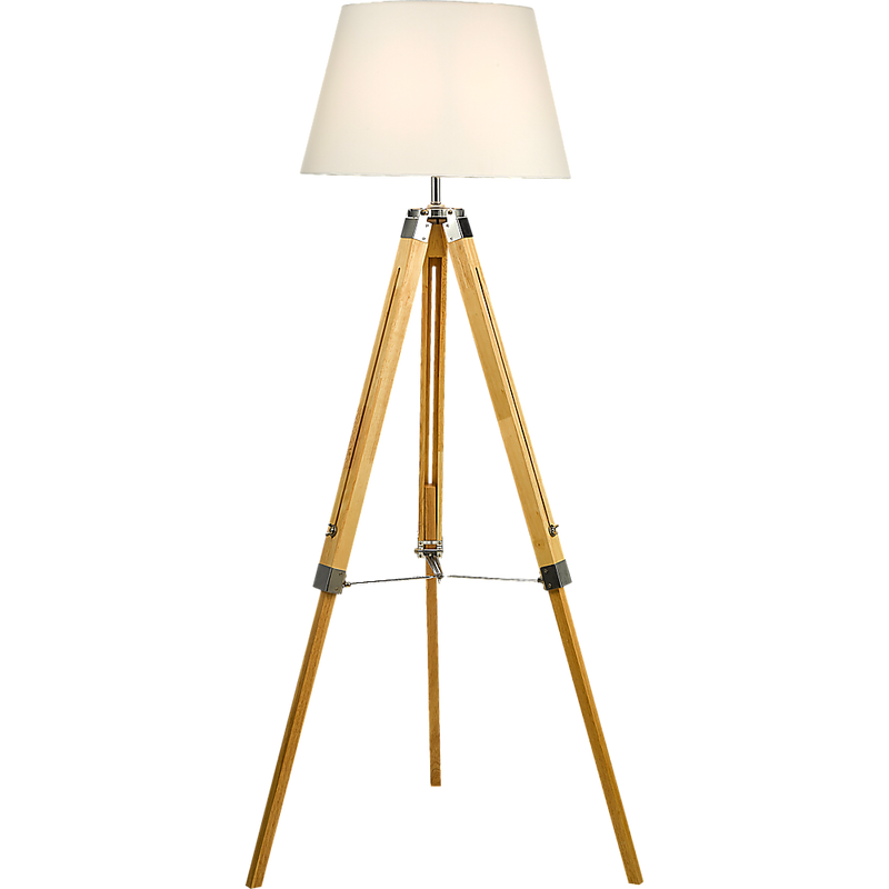 Modern Floor Lamp Wood Tripod Home Bedroom Reading Light 145cm