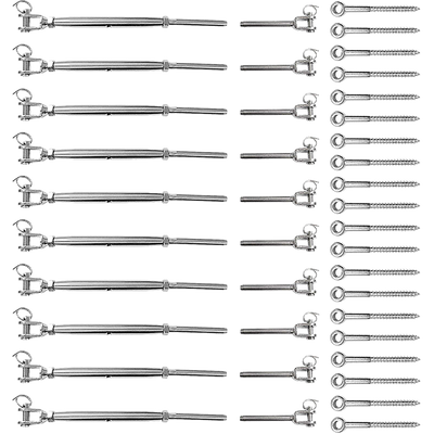 Stainless Steel Wire Rope DIY Balustrade Kit Jaw/Swage Fork Turnbuckle - 10 pack