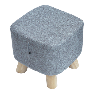 Fabric Ottoman Foot Stool Rest Pouffe Footstool Wood Storage Padded Seat