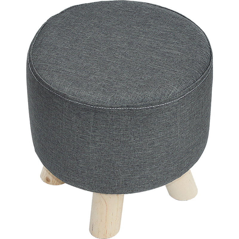 Fabric Ottoman Foot Stool Rest Pouffe Footstool Wood Storage Padded Seat