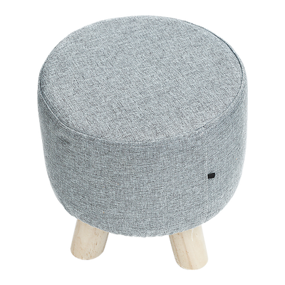 Fabric Ottoman Foot Stool Rest Pouffe Footstool Wood Storage Padded Seat