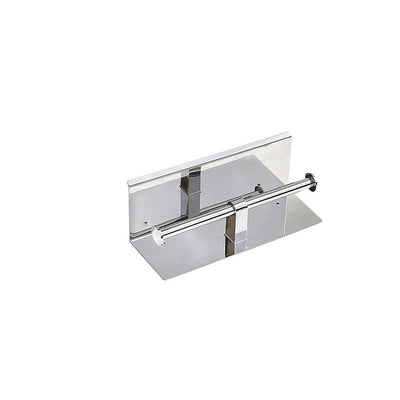 Stainless Steel Double Toilet Paper Holder Towel Roll Tissue Rack Storage Shelf