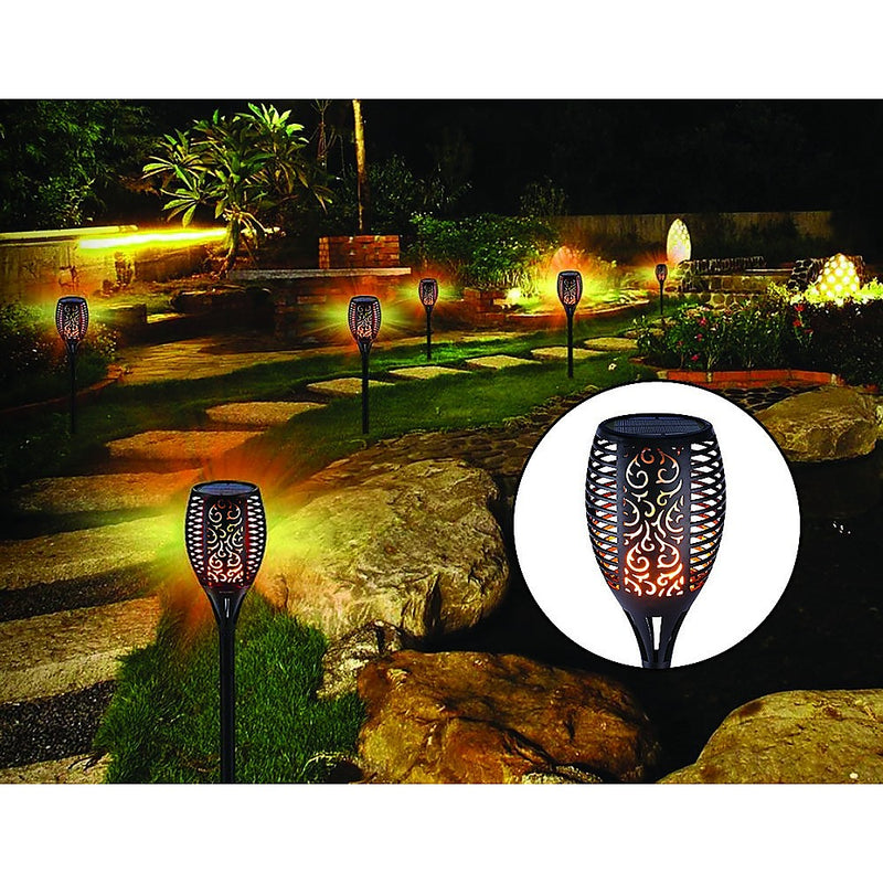 10 Pack Solar Torch Lights 96 LED Flickering Lighting Dancing Flame Garden Lamp