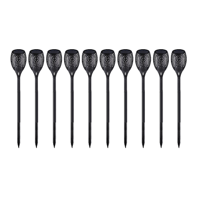 10 Pack Solar Torch Lights 96 LED Flickering Lighting Dancing Flame Garden Lamp