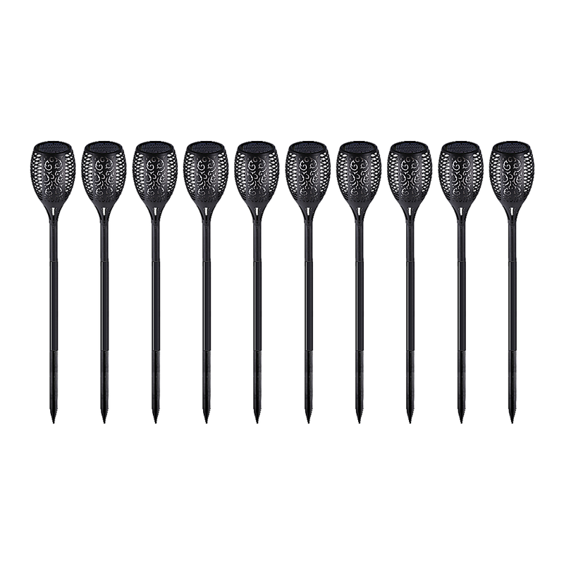 10 Pack Solar Torch Lights 96 LED Flickering Lighting Dancing Flame Garden Lamp