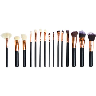 Soft 15Pcs Pro Face Powder Makeup Brushes Set Eyeshader Blending Highlight Tools