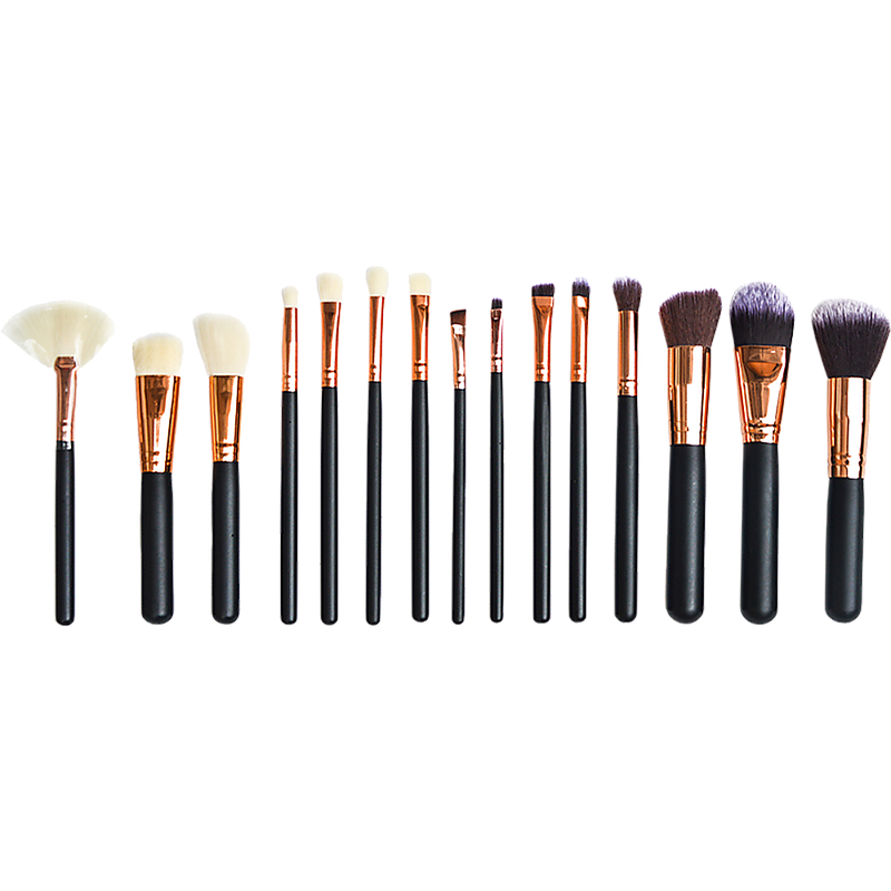 Soft 15Pcs Pro Face Powder Makeup Brushes Set Eyeshader Blending Highlight Tools