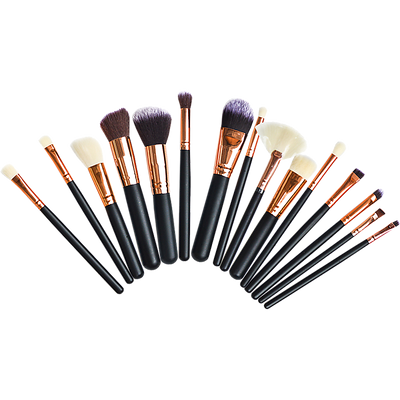 Soft 15Pcs Pro Face Powder Makeup Brushes Set Eyeshader Blending Highlight Tools