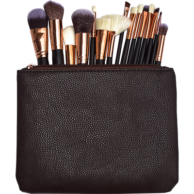 Soft 15Pcs Pro Face Powder Makeup Brushes Set Eyeshader Blending Highlight Tools