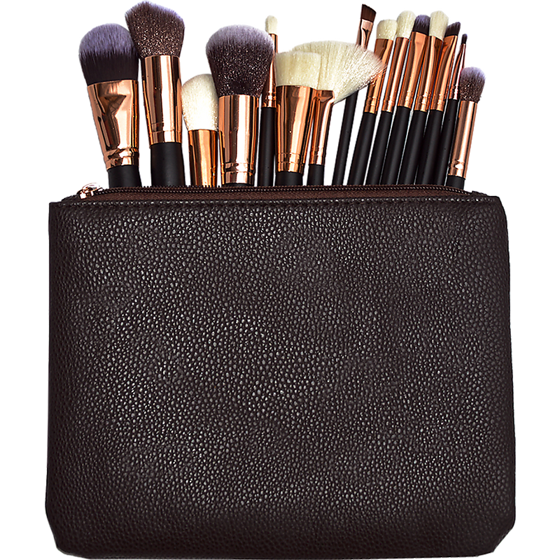 Soft 15Pcs Pro Face Powder Makeup Brushes Set Eyeshader Blending Highlight Tools