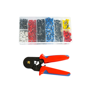 1200Pcs Bootlace Ferrule Crimper kit 0.25-10mm2 Cord End Ratchet Crimping Tool