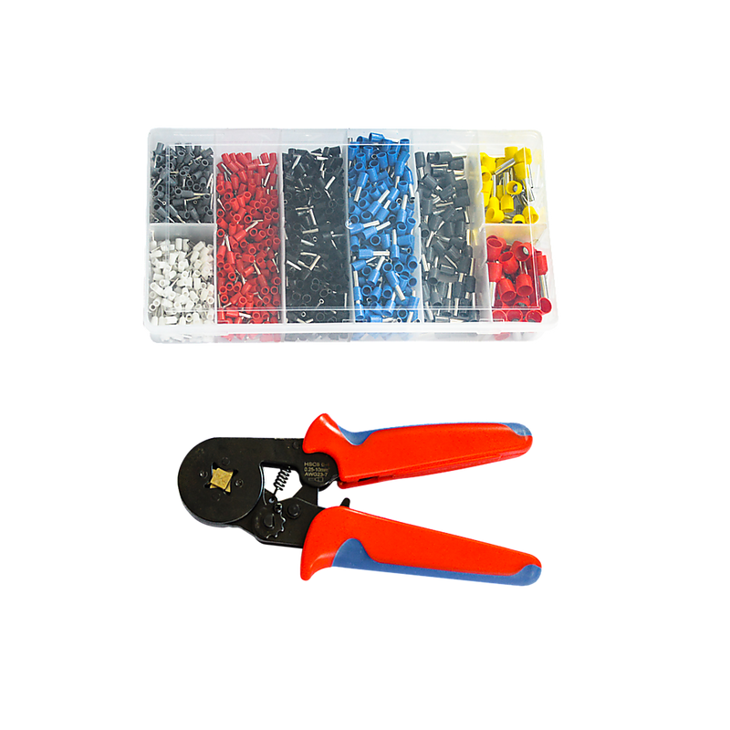 1200Pcs Bootlace Ferrule Crimper kit 0.25-10mm2 Cord End Ratchet Crimping Tool