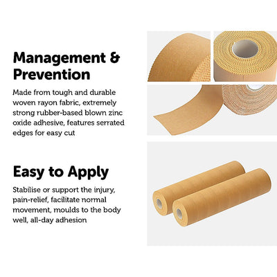 Premium Rigid Sports Strapping Tape - 16 Rolls x 38mm x 13.7m