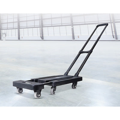 Foldable Hand Flatbed Trolley Cart 6 x 360 Degree Rotating Wheels with Maximum Load 200Kg