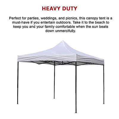 3x3m Easy Pop up Canopy Tent 420D Waterproof UV-Treated Cover Commercial Quality