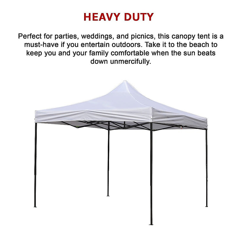 3x3m Easy Pop up Canopy Tent 420D Waterproof UV-Treated Cover Commercial Quality