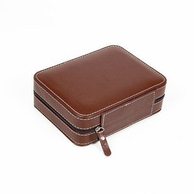 4 Watch Box Display Travel Case PU Leather