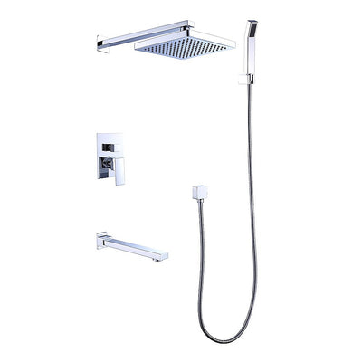 8" Rain Shower Head Straight Wall Arm Mixer Set Wall Bath Spout Outlet Tap