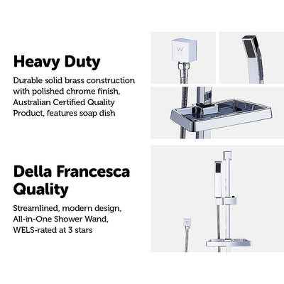 Hand Held Shower Rail Soap Dish Bathroom Set