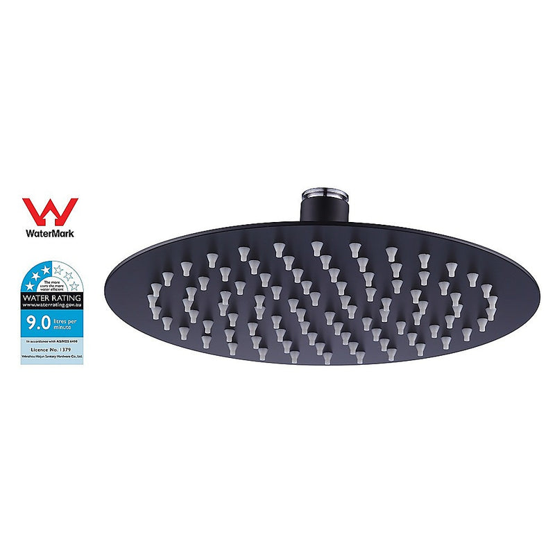 200mm Shower Head Round 304SS Electroplated Matte Black Finish