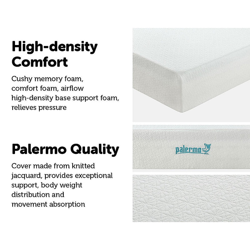 Palermo Double Mattress 30cm Memory Foam Green Tea Infused CertiPUR Approved