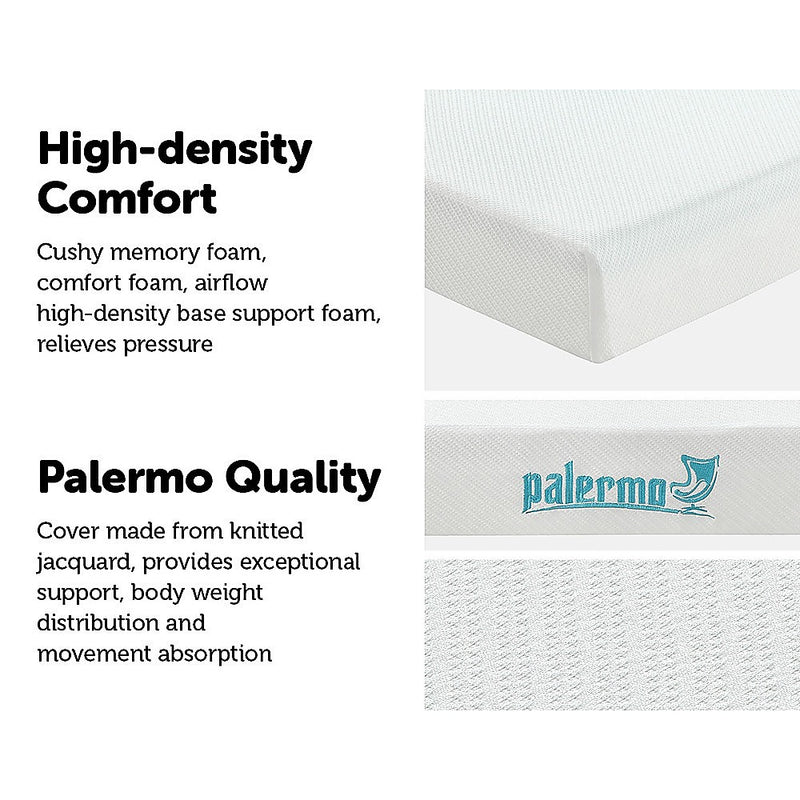 Palermo Single Mattress Memory Foam Green Tea Infused CertiPUR Approved