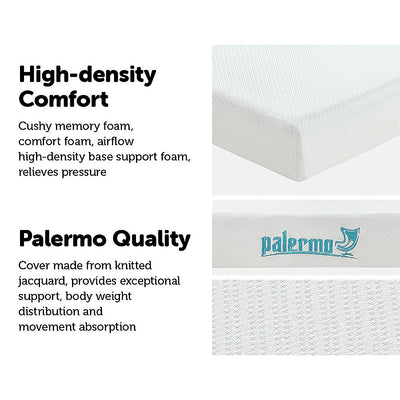 Palermo King Single Mattress Memory Foam Green Tea Infused CertiPUR Approved