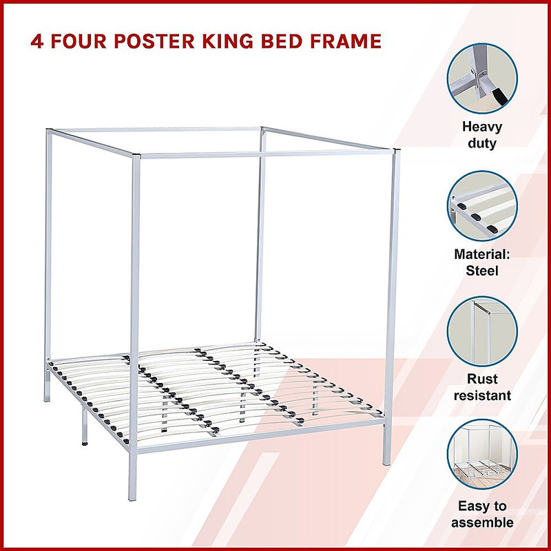 4 Four Poster King Bed Frame